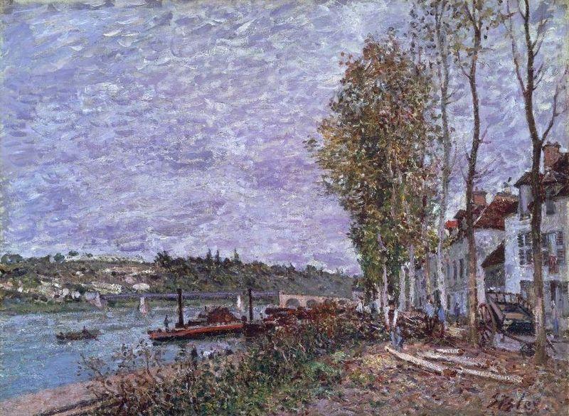Alfred Sisley Overcast Day at Saint-Mammes Norge oil painting art